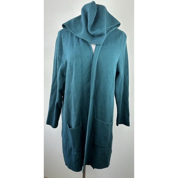 Torrid Open Front Hooded Cardigan Sweater Jacket Pockets Dark Teal Plus Size 3X - Picture 3 of 14
